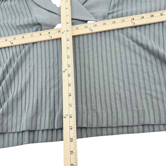 Nike Yoga Womens Plus Size Training Top 1X Shawl Collar Gray Ribbed Stretch - Picture 5 of 7